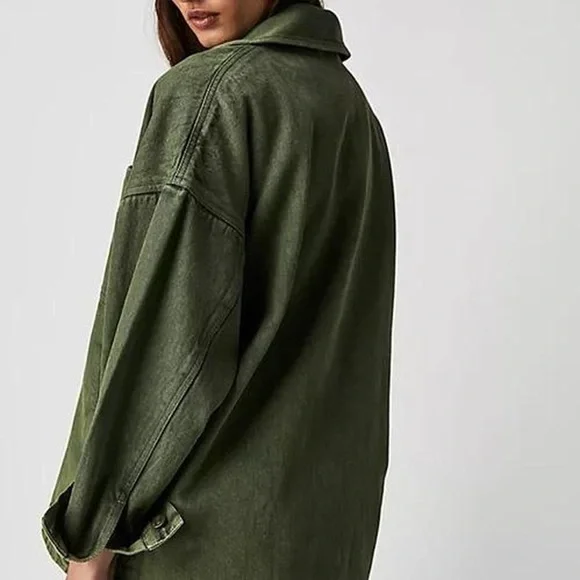 Free People We The Free Madison City Denim Jacket in Army Green - XS - Picture 3 of 7